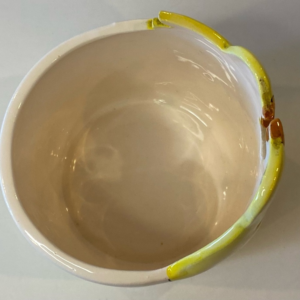 Easter Chick Yellow And Green Ceramic Planter or Candy Dish - Picture 6 of 8